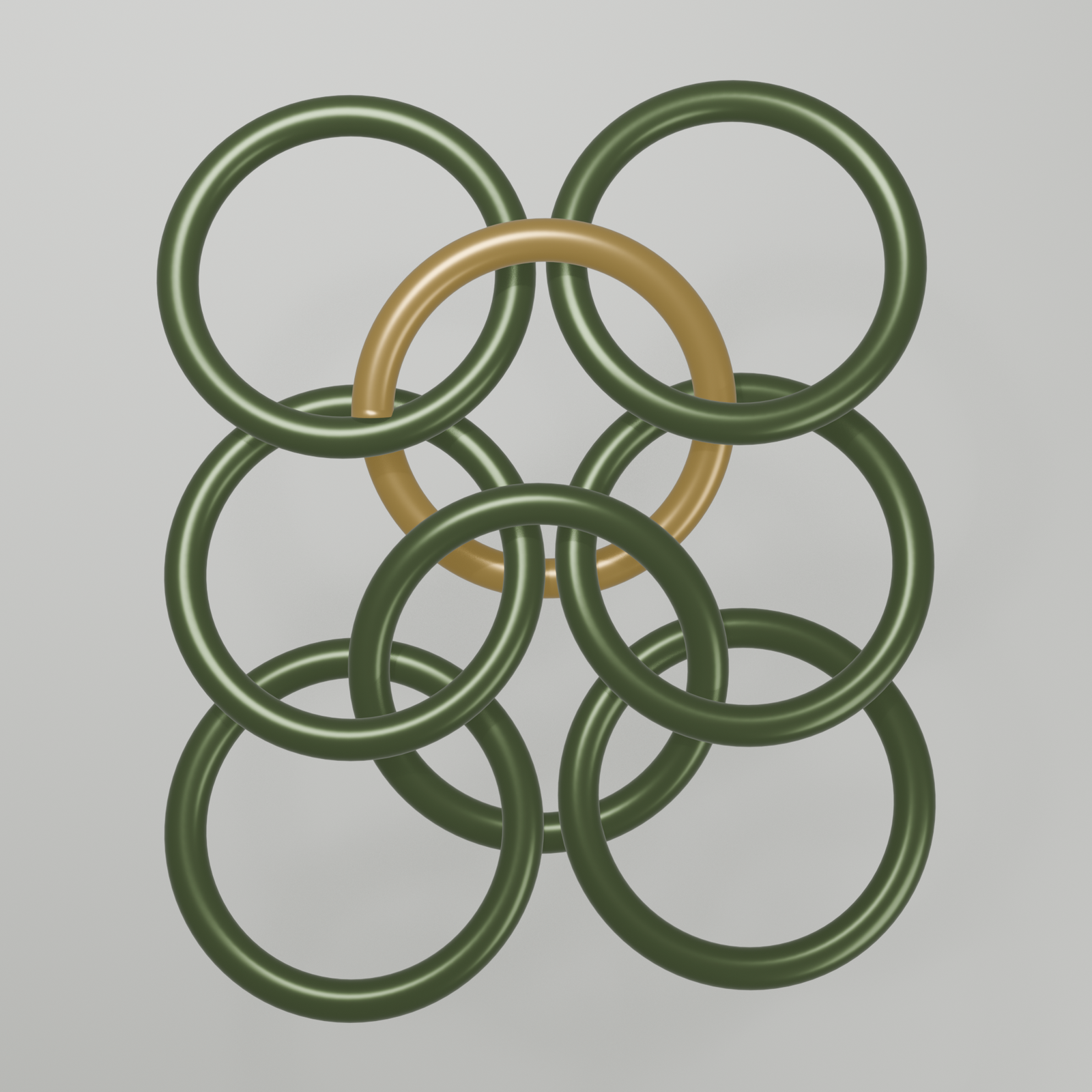 Two connected European 4-in-1 units sharing a pair of rings, forming the start of a row