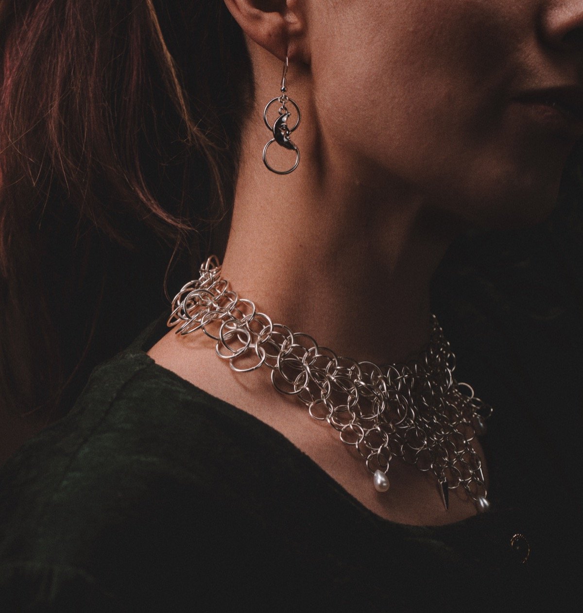 Handmade chainmail collar