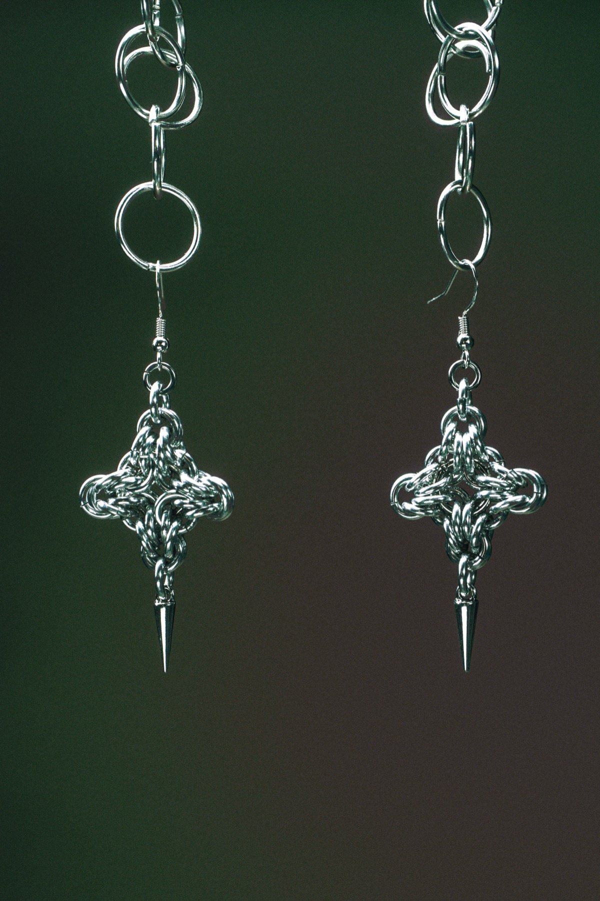 Nocturne chainmail earrings