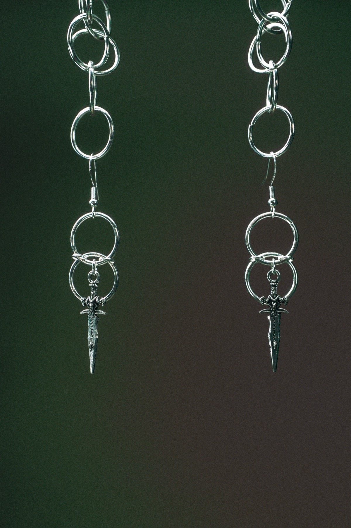 Spire chainmail earrings